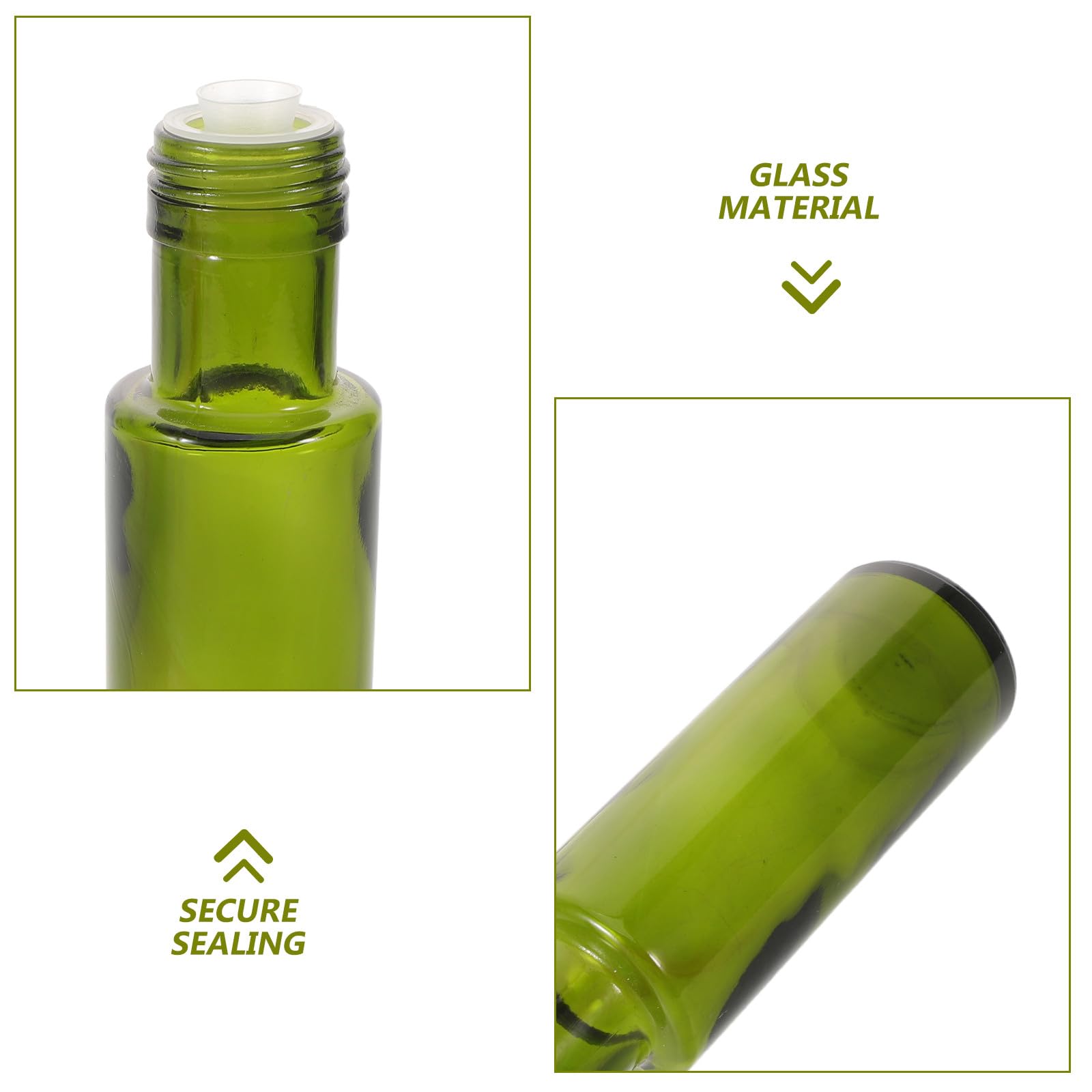 Cabilock 10 botellas de vidrio con tapa para aceite de oliva - Mini dispensador hermético de 100 ml para aceites de cocina, vinagres, aderezos y salsas - Botellas de vidrio rellenables para
