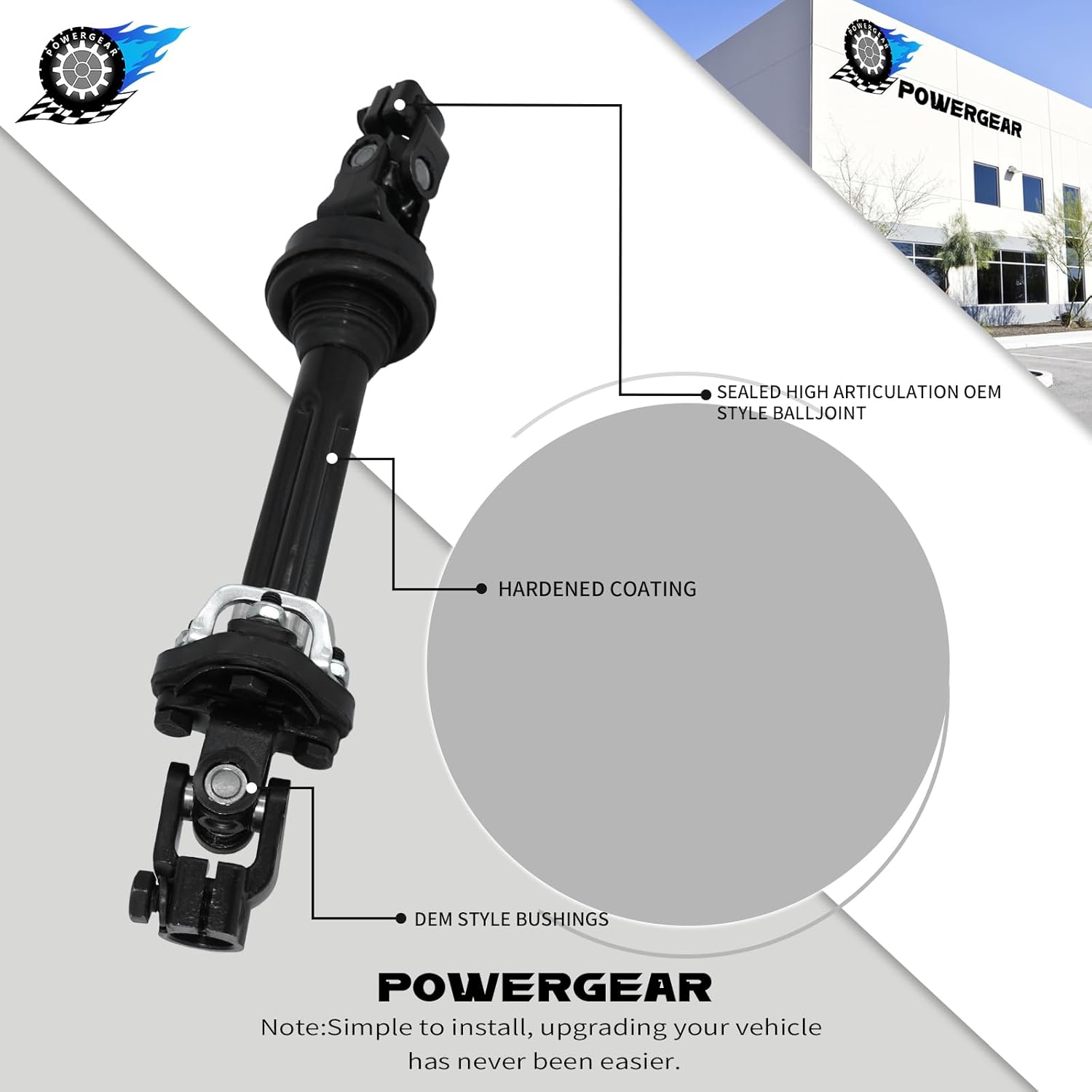 POWERGEAR 425338 Steering Shaft Replacement for 2013-2019 FORD,EXPLORER,FLEX,POLICE INTERCEPTOR UTILITY 2019-2020 FORD SSV PLUG-IN HYBRID 2013-2019 LINCOLN MKT,1Pcs Steering Column Shaft