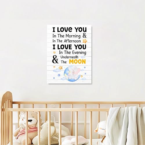 Miniatura 6 de Decoración de pared de bebé elefante para guardería, lienzo enmarcado para decoración de pared de habitación de bebé, cuarto de bebé, 14