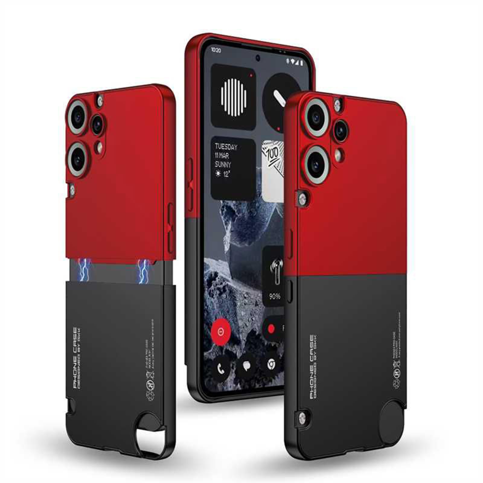 PANXIYUE Cover per Nothing Phone 2, antiurto Hard PC e TPU a 360 gradi Full Body Protection Cover Bumper Case Custodia Custodia Trasparente - Nero