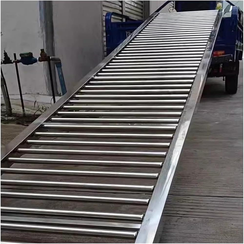 Cinta transportadora de rodillos sin alimentación de alta resistencia – Canal de descarga multifuncional empalmable para camiones y almacenes, 40 x 300 cm, sistema de transportador de luz