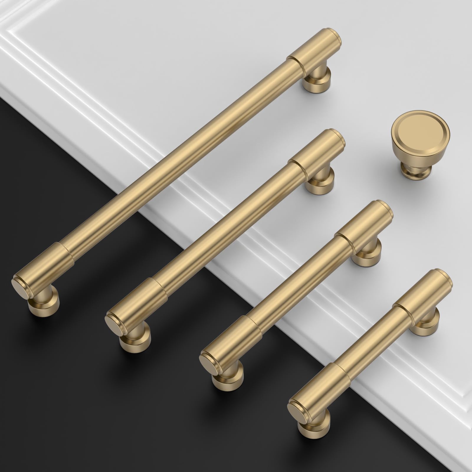 Amerdeco 10 Pack Champagne Bronze Cabinet Pulls 5 Inch(128mm) Hole Center Drawer Pulls Cabinet Hardware Kitchen Cabinet Handles for Bathroom ZH0075 — Amazon image 3