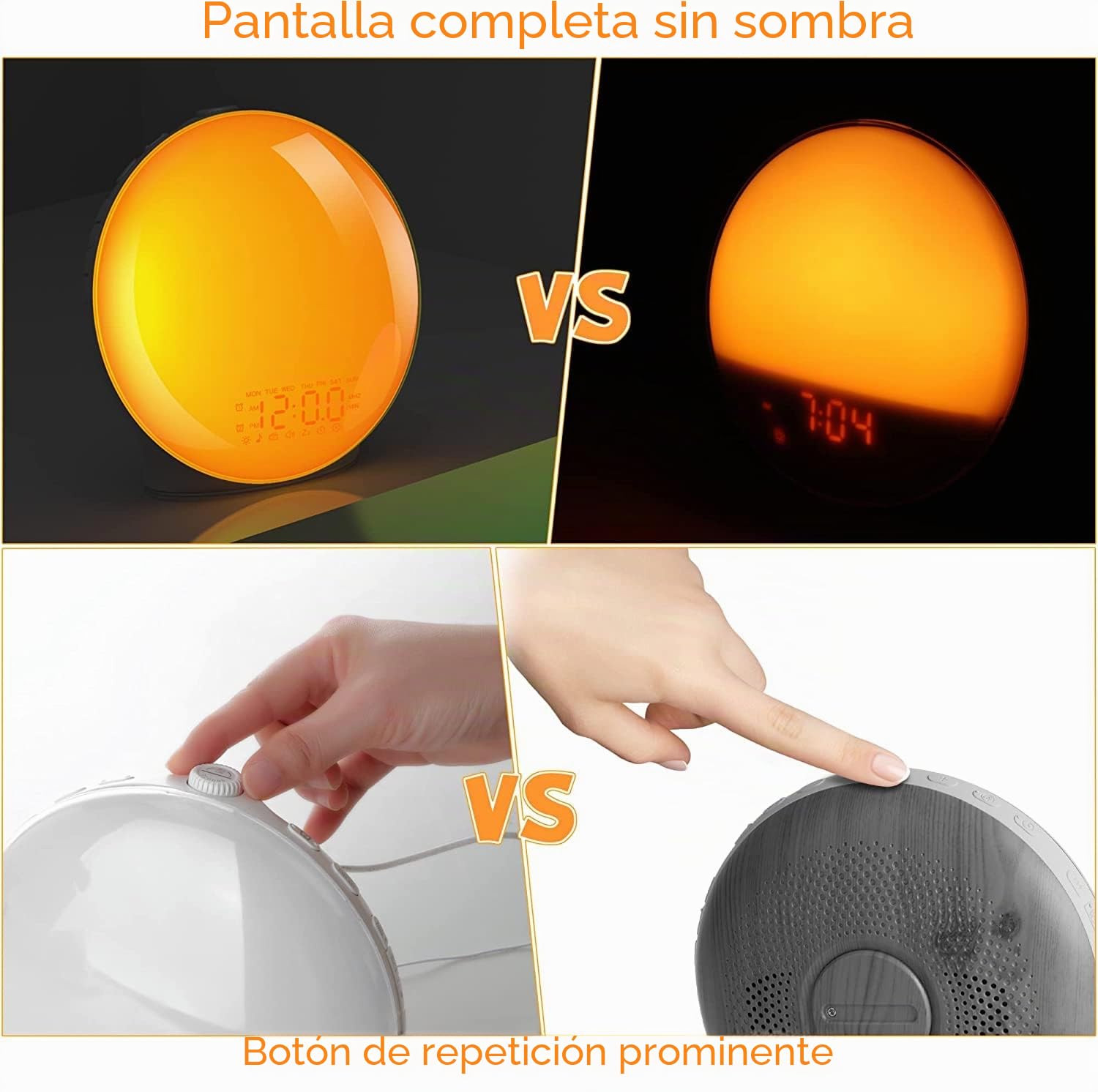 Despertador Luz Wake Up Light con Alarmas Duales de Simulación de Amanecer/Atardecer Reloj de Alarma, Radio FM & 8 Sonido Natural, 3 Modos de Luz, Snooze, Alarmas Duales Regalo para Niños, Adultos