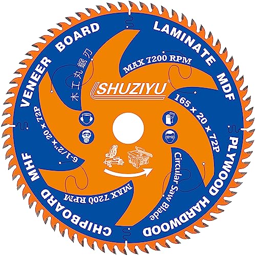 LSHUZIYU, 165mm 72T, Thin Kerf 1.6mm. Centre hole 20mm with 15.88mm Washer. Wood Cutting Circular Saw Blade, For Cordless Saw - Image 2