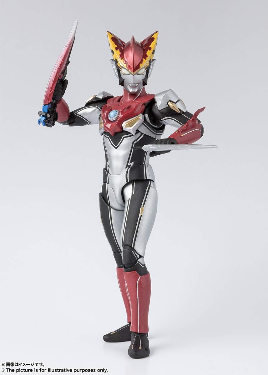 TAMASHII NATIONS Bandai S.H. Figuarts Ultraman Rosso Flame Ultraman Action Figure, Multi