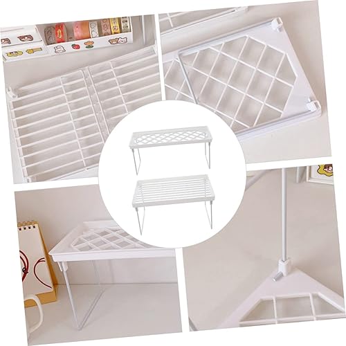 Miniatura 2 de Alipis Estante de almacenamiento de escritorio plegable, soporte para computadora portátil, soporte para computadora portátil, estante de