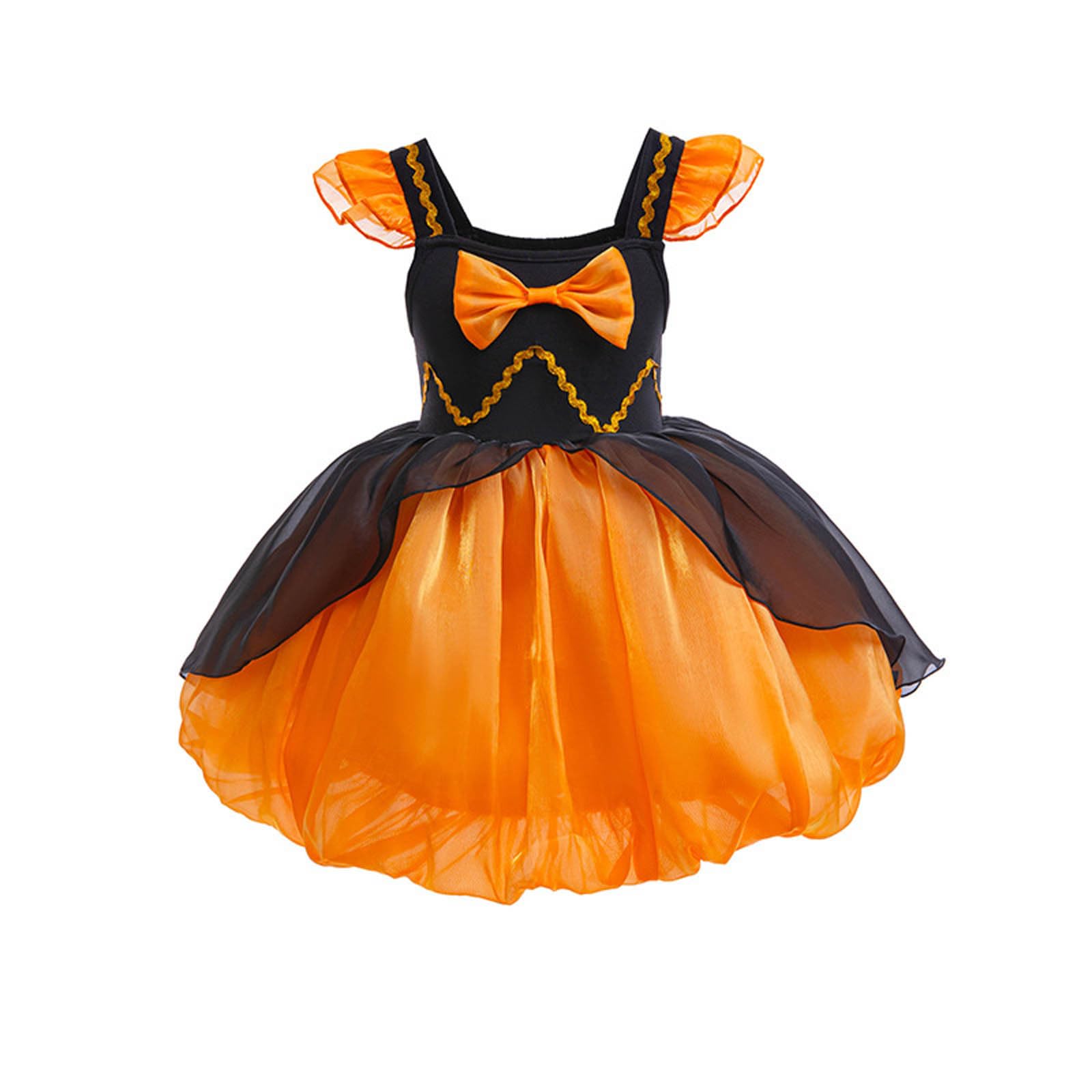 Genérico Disfraz Halloween NiñA 2 AñOs - Vestido de Halloween para niñas, disfraz de bruja para fiesta, elegante vestido de tutú de dos tonos para niñas pequeñas