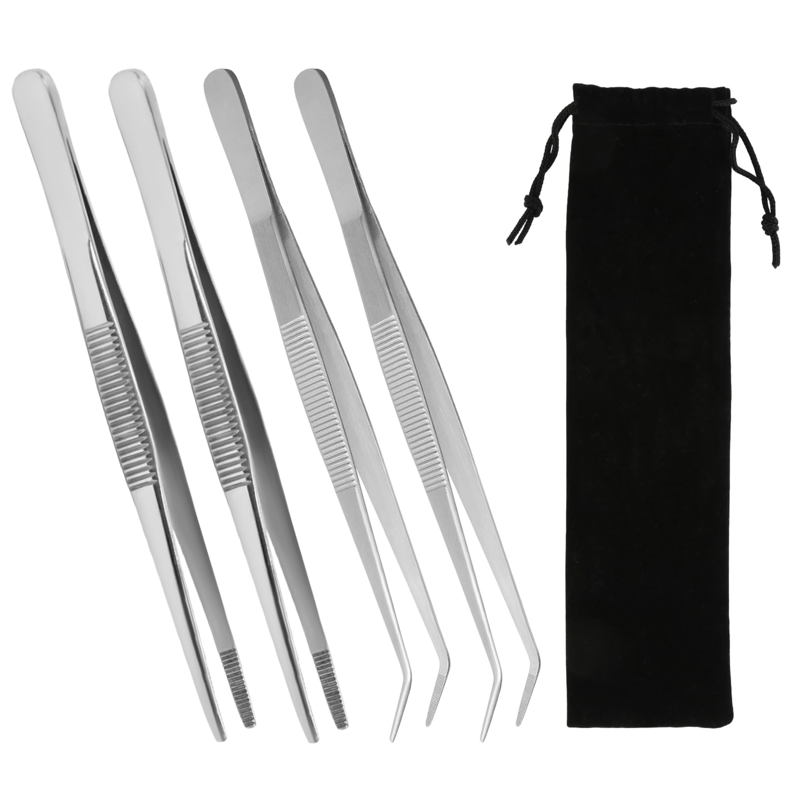 LOT DE 4 Pinces à épiler En Acier Inoxydable - Pinces à