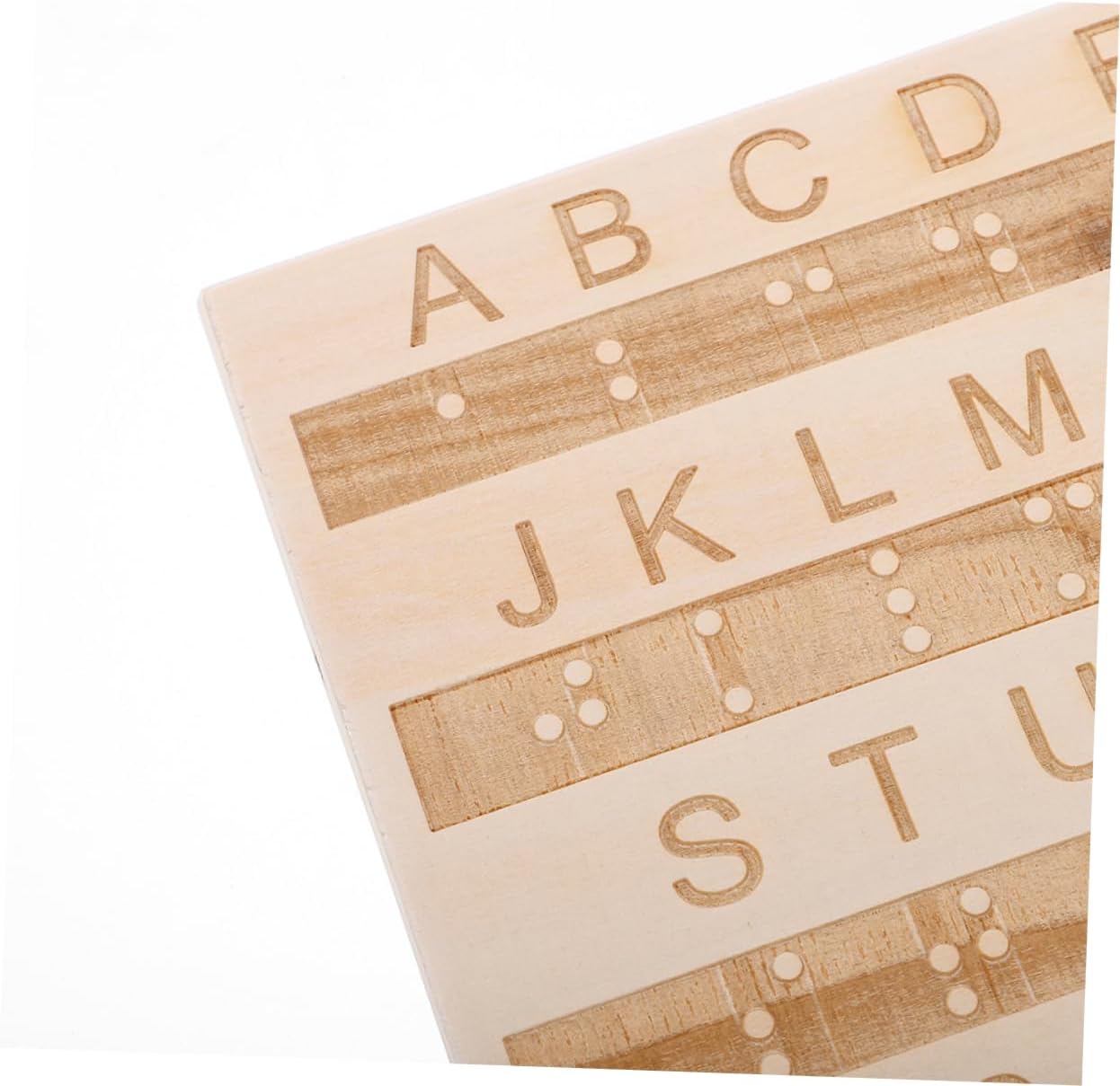 Wooden Braille Alphabet Board with Raised Dots Blind Learning Tool Braille Practice Board Blind People Educational Supplies