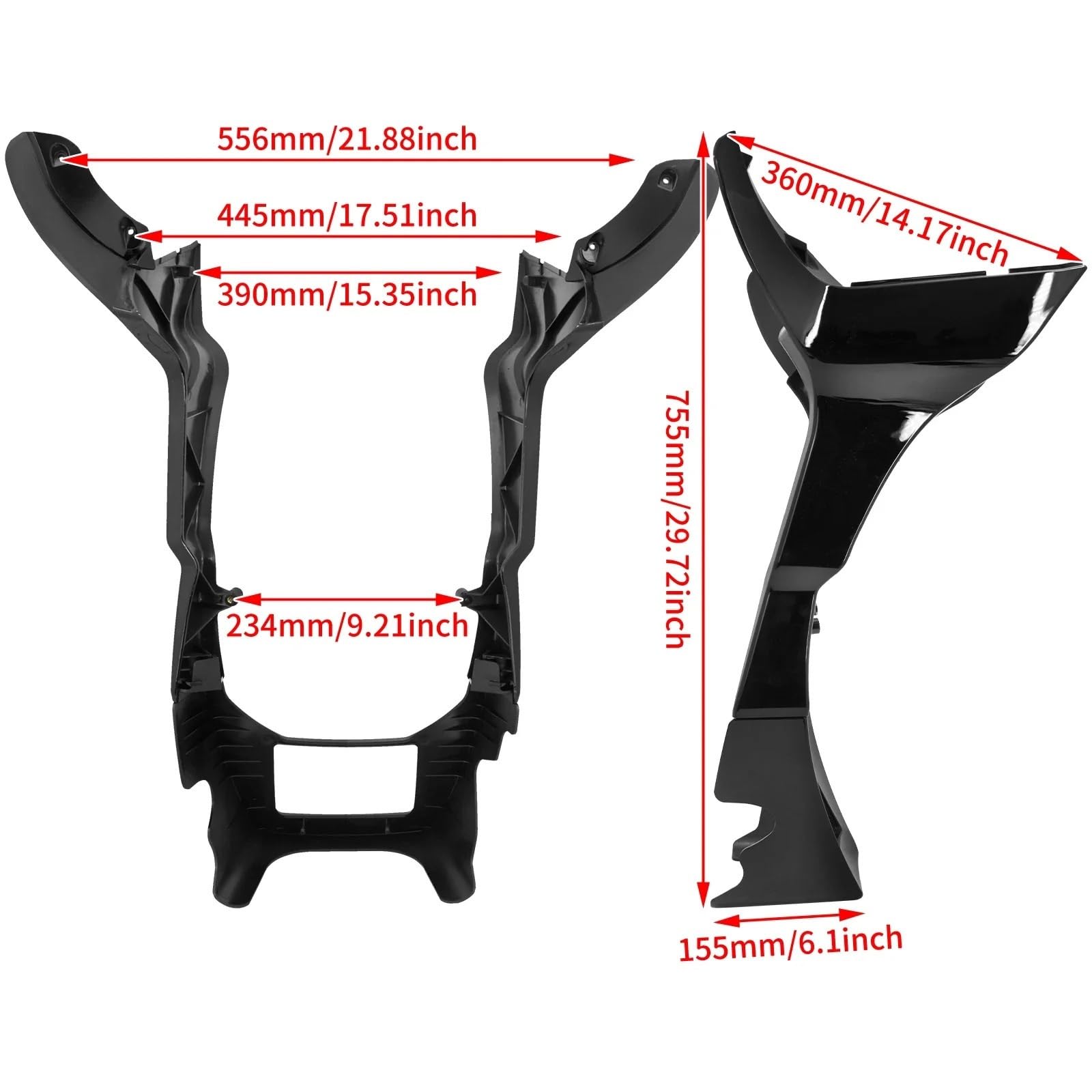 Dekoracja motocykl Front Lip Splitter Pasuje do motocykla Harley Touring Road Glide Special FLTRXS 2017-2022 Połysk czarny owiewka spoilery osłona lewa i prawa