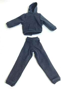 FIGLot 1/12 Black Hoodie & Sweat Pants for M - Amazon.com