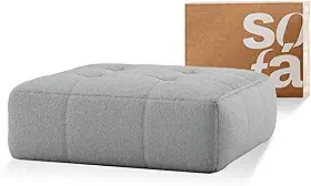 Sofá na Caixa modular 1 lugar em Boucle (Cinza, Chaise)