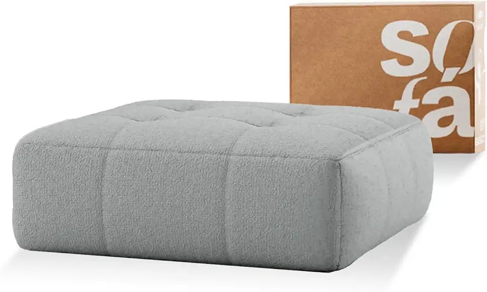 Sofá na Caixa modular 1 lugar em Boucle (Cinza, Chaise)