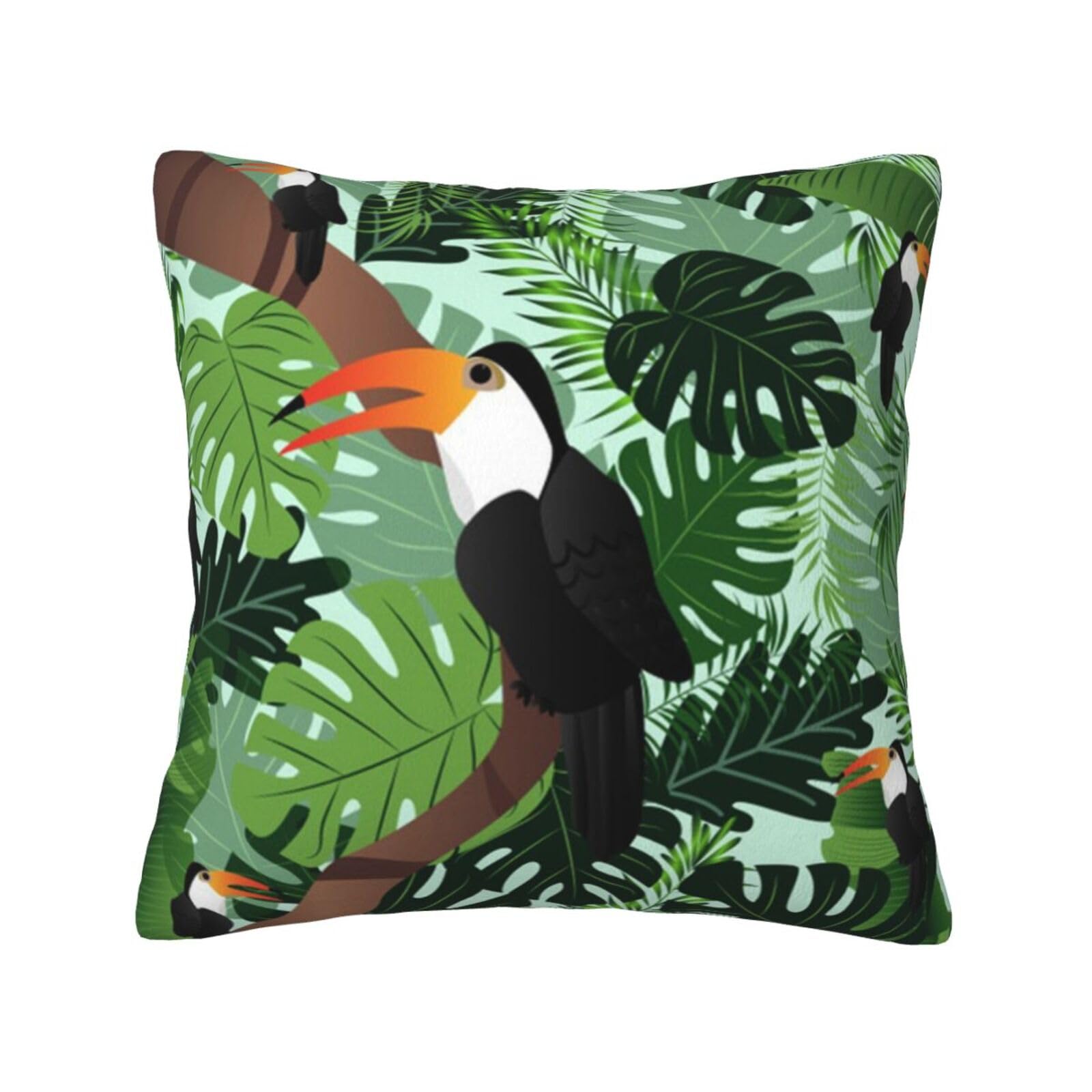 YFSGDLBN Tropical Leaves Bird printed Velvet pillowcase decorative Cushion Cover