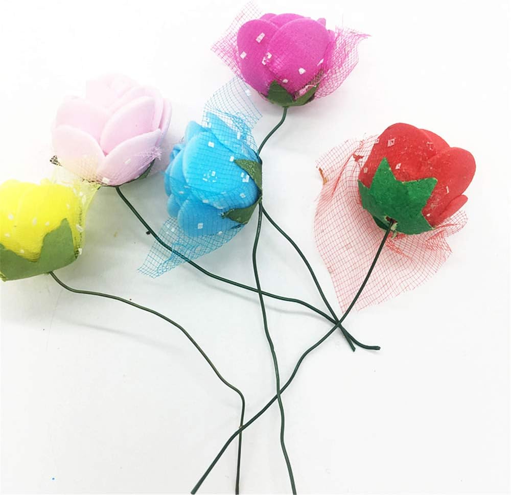 Artificial Bouquet Flower Mini Foam Rose Set of 144 Pieces for Wedding DIY Scrapbooking Party Craft Decoration Embellishment (Red)