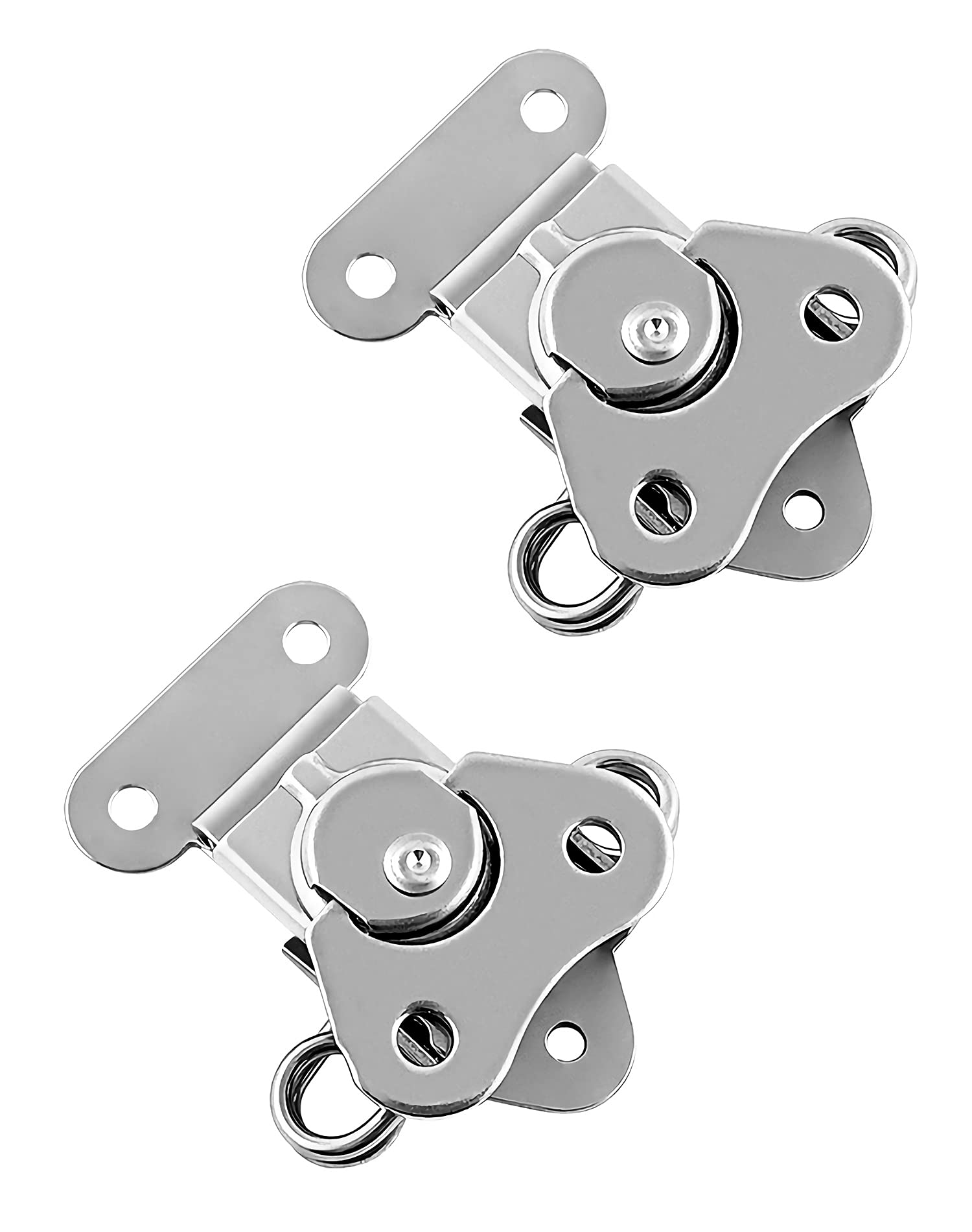 Qwork 2 Pack Stainless Steel Twist Latch, 2" X 1-1/2" Latches With Keeper And Spring Butterfly Draw Latch For Case Box