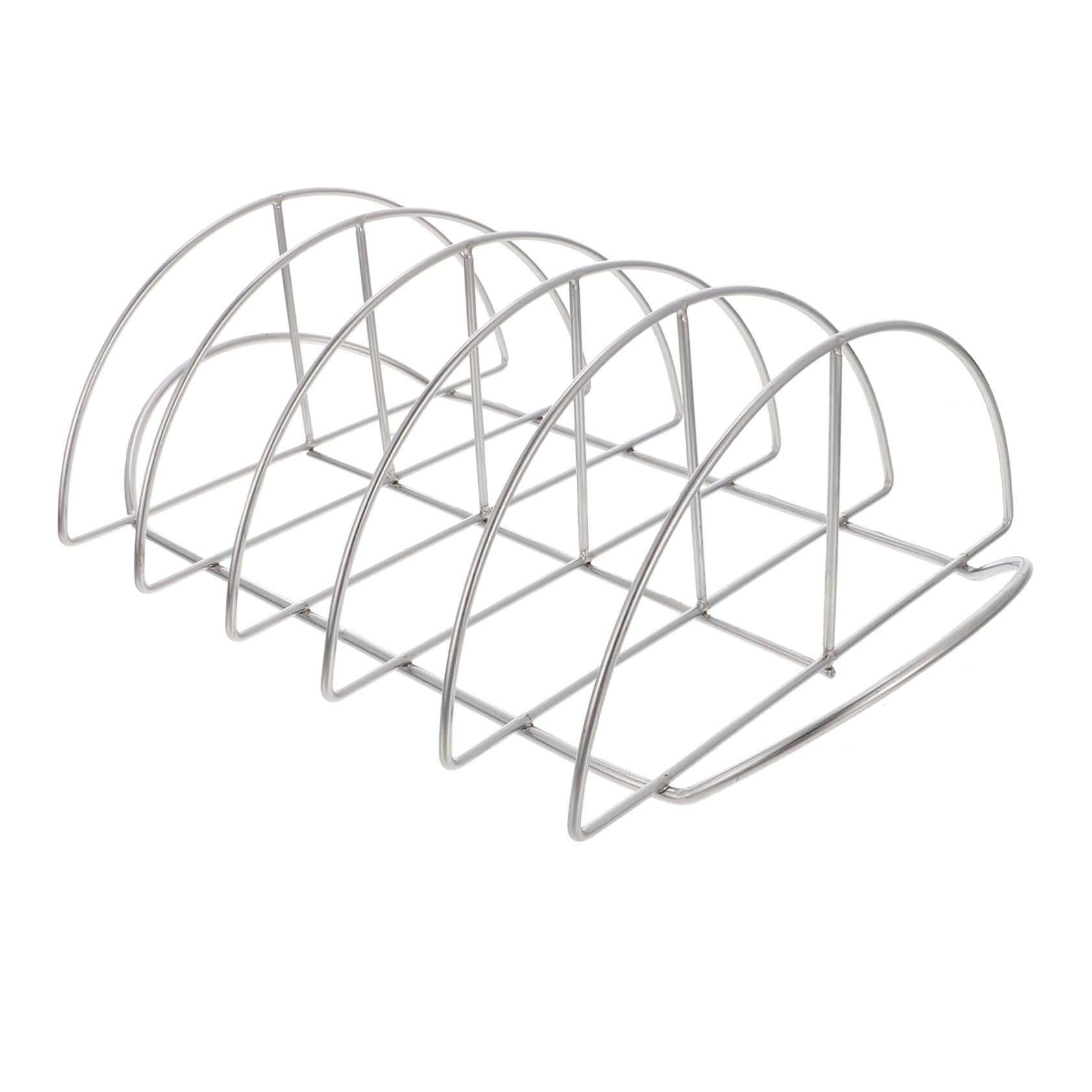 Sosoport Edelstahl Rippenhalter mit Allround Luftzirkulation Tragbarer Rippchenständer für Picknick und Hausbarbecue Praktisches Grillzubehör in Silber