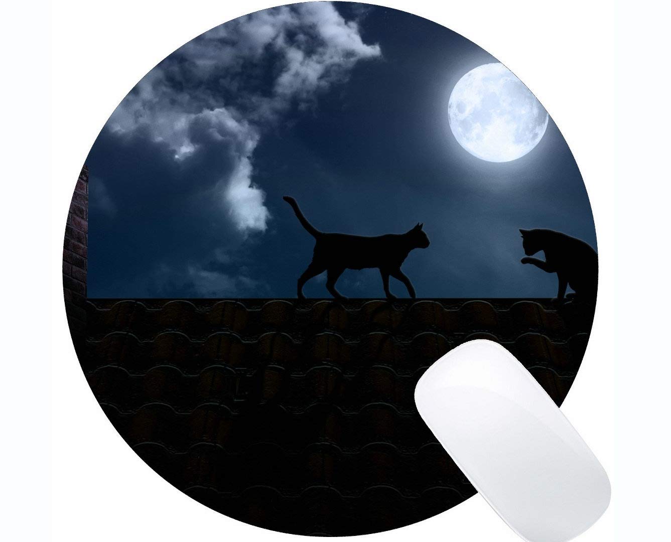 Alfombrilla De Ratón Redonda Con Diseño De Gato Caliente - Tamaño 23x23 Cm, Base Antideslizante, Superficie Lisa Para Gaming