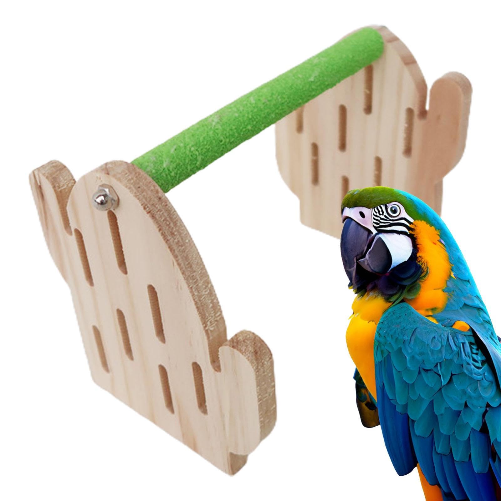 Amazon | インコ用の止まり木,木製サボテン型テーブルバード
