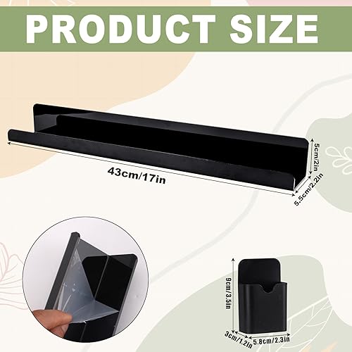 Miniatura 2 de 2 estantes magnéticos para libros, repisa magnética para pizarra blanca con soporte magnético para marcadores, estante flotante para libros, bandeja