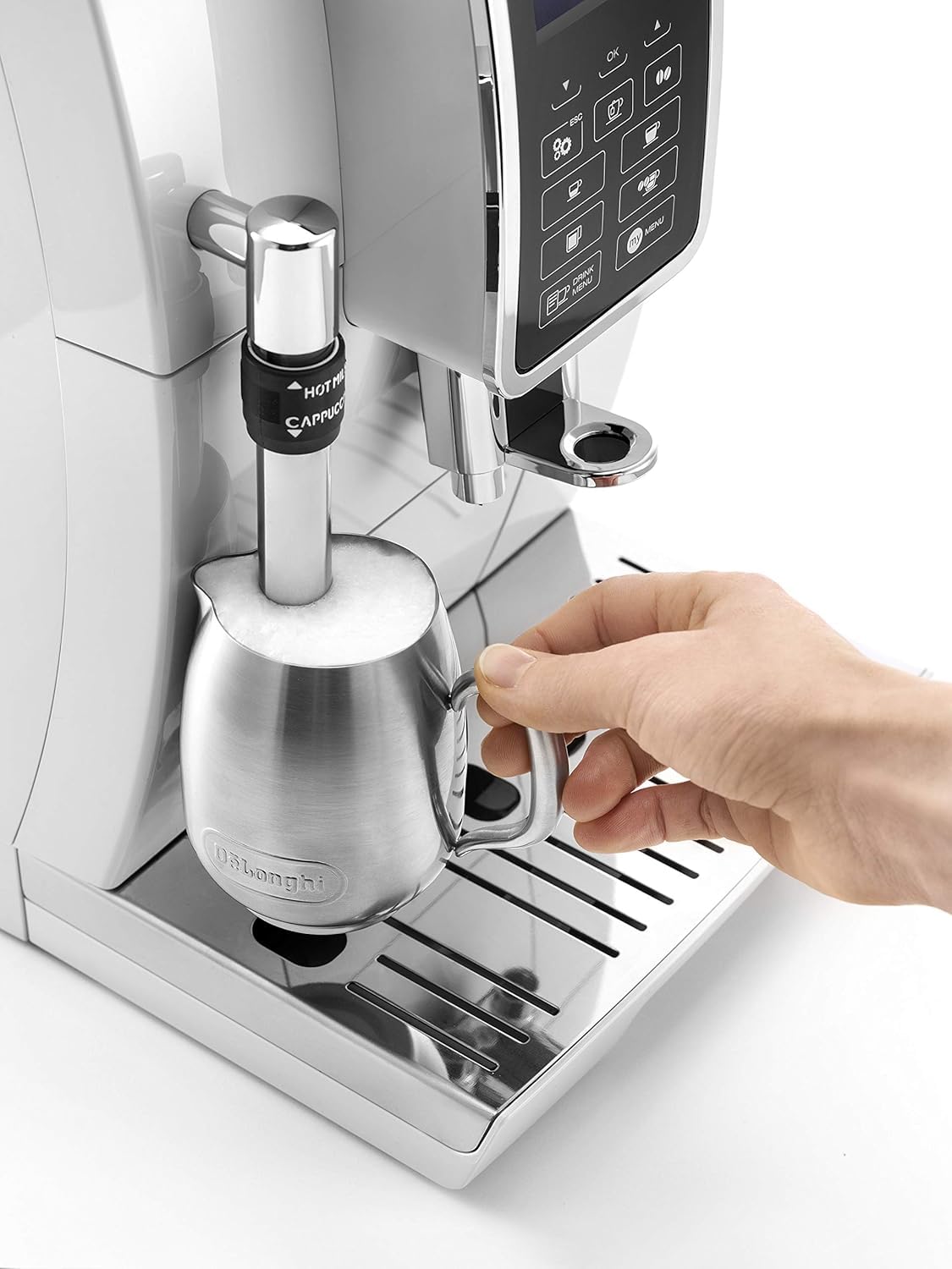 DeLonghi Dinamica Ecam 350.35.W Entièrement automatique Machine à expresso 1,8 L, Blanc