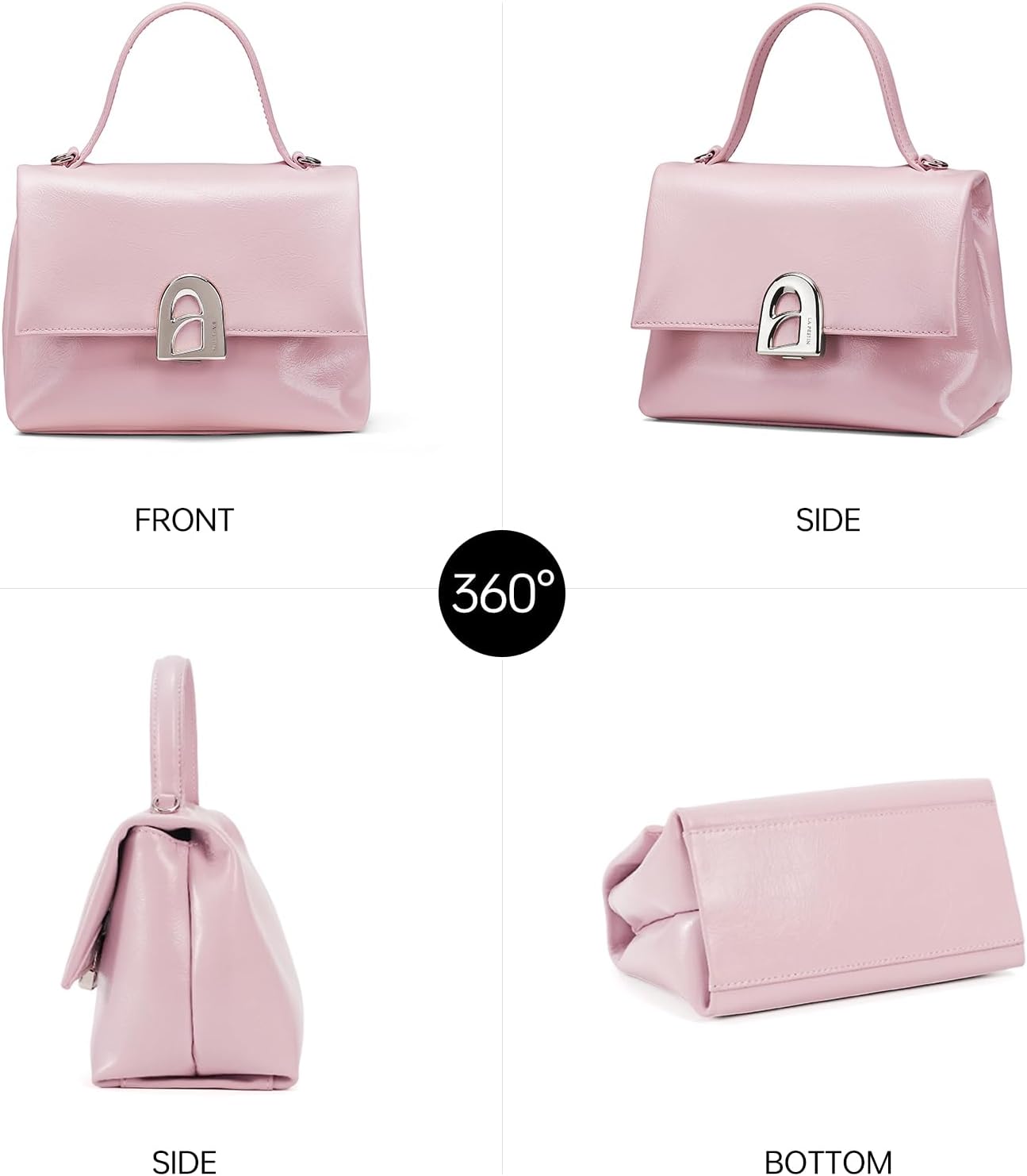 LA FESTIN Genuine Leather Handbag for Women, Mini Crossbody Purse & Top Handle Bag - Image 3