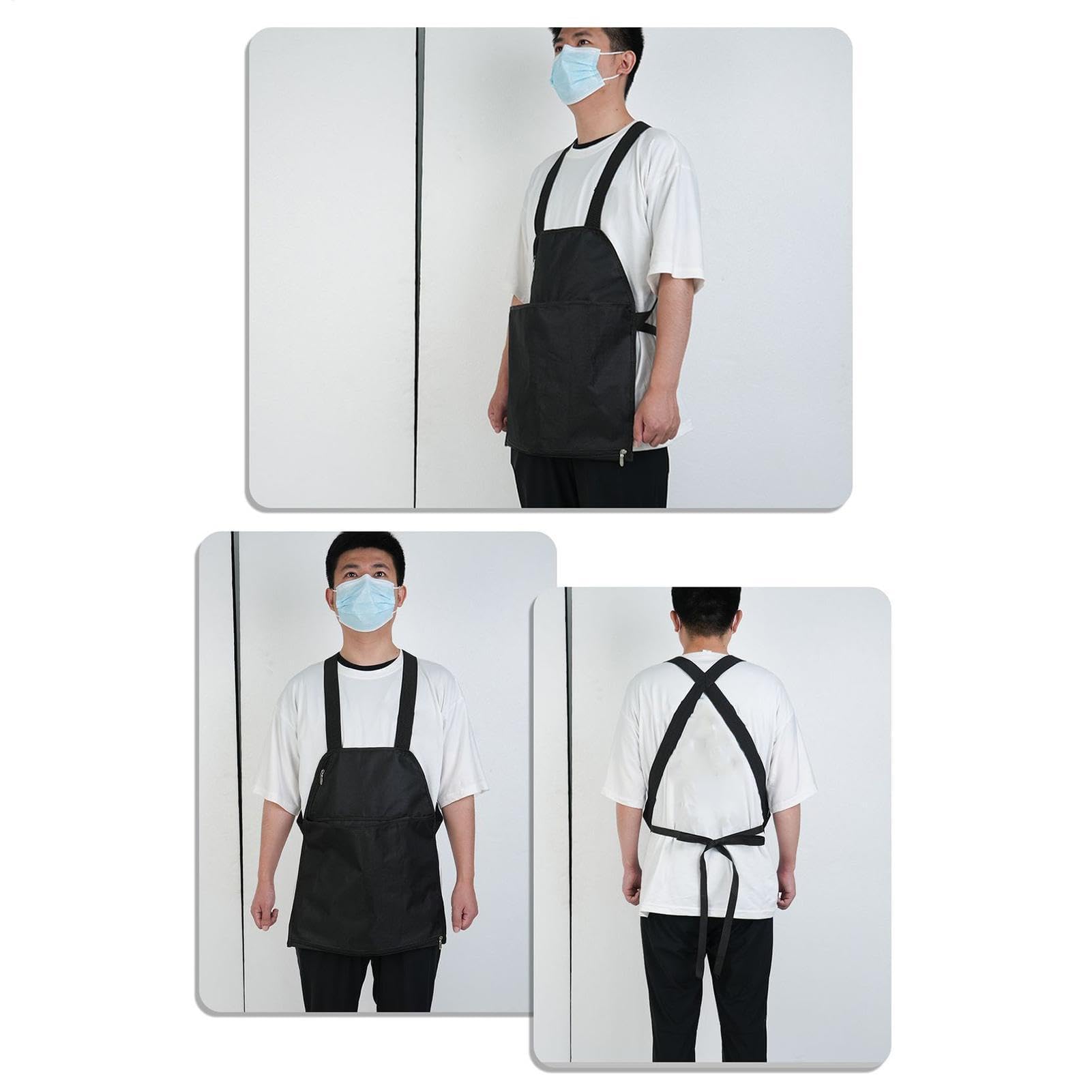 Impermeable Cross-Back Gardening Apron, unisex con cremallera inferior, ideal para barbacoa, hornear, limpiar y servir