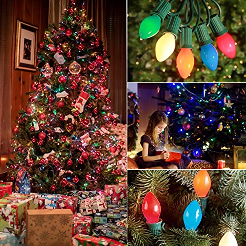 Christmas Multicolor Replacement Lights Bulbs, 25 Pack C7 Halloween And Christmas Night Light Bulb C7/E12 Candelabra Base 5 Watt - Multicolor #TOP6