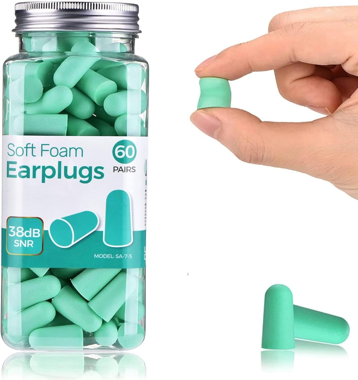 60 Pairs Soft Foam Earplugs, Noise Cancelling Earplugs for Sleeping, 38dB Highest SNR, Ear...