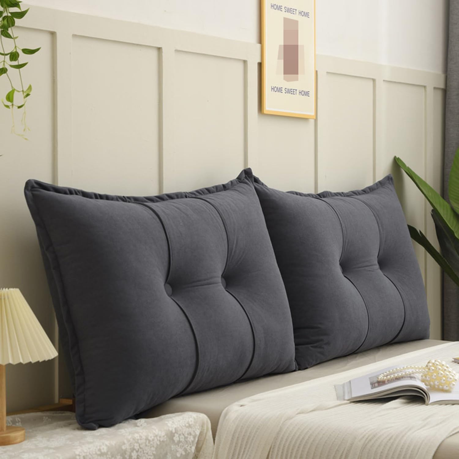 Cuscino da Lettura per Letto E Divano 60/70/90/100cm Cuscino Testata letto Grande Lettura Divano Cuscino Imbottito Supporto lombare Cuscini Rimovibile Schienale Cuscino da Parete(A3,60x55cm/26.6x21.6(