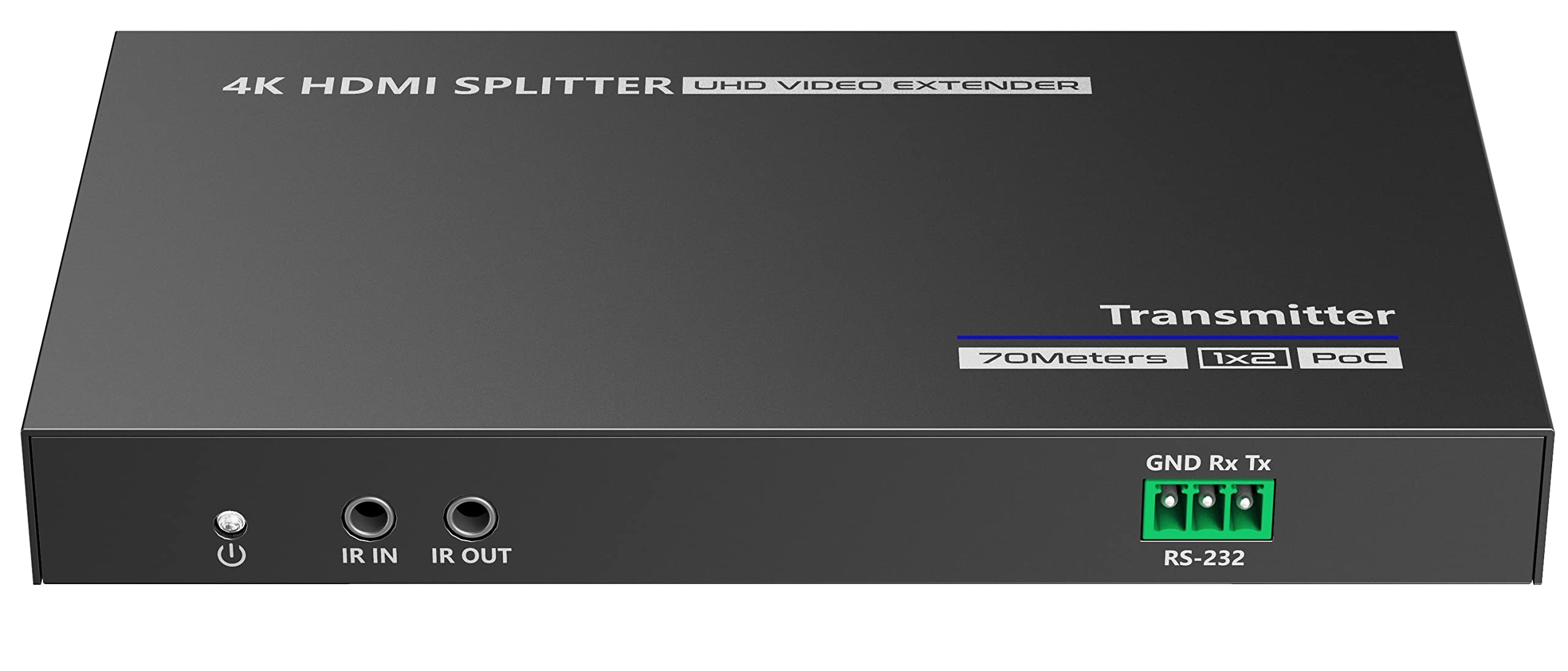 PremiumCord HDMI 1-2 Splitter + Extender via Cat6 / 6a / 7, Ultra HD 4K @ 30Hz à 70m, Habillage en Métal, 2 Destinataires avec Alimentation, Dolby TrueHD, 3D, EDID, CEC, HDCP2.2