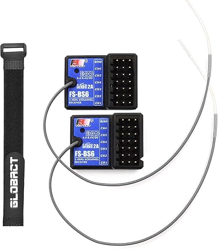 Globact Flysky FS-BS6 Receptor 2.4Ghz 6CH AFHDS2 para Flysky FS-GT5 RC Transmisor de barco de coche