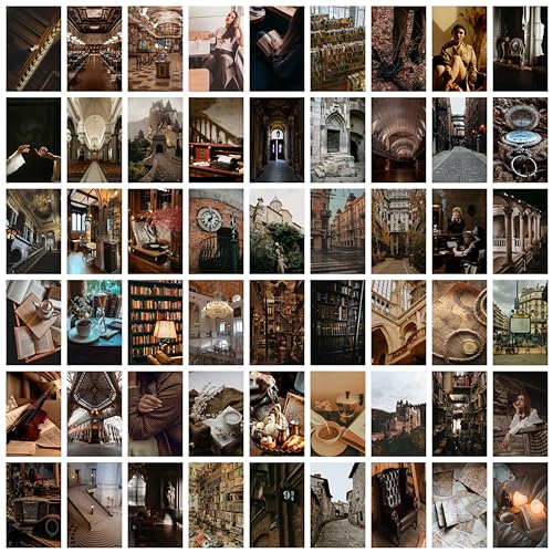 Image of Craft Qila Dark Academia Pack of 54 Aesthetic Wall Collage Kit, Girl Room Decor, Dorm Decor, Photo Collage Kit, Wall Collage