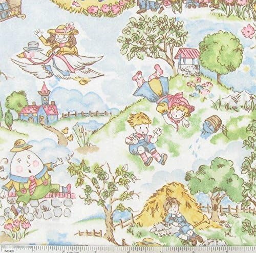 Amazon Com 1 2 Yard Adorable Mother Goose Nursery Thyme Toile Flannel Fabric Great For Quilting Sewing Craft Projects Throw Pillows More 1 2 Yard X 44