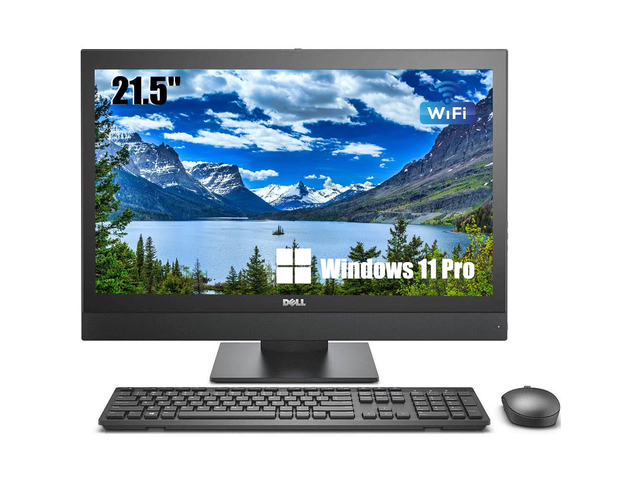 Dell OptiPlex 5250 Ordinateur de bureau tout-en-un avec écran de 21,5 ", Intel Pentium Gold G4560, 8 Go de RAM, SSD 256 Go, clavier QWERTY américain, WiFi, Bluetooth, Windows 11 Pro (reconditionné)