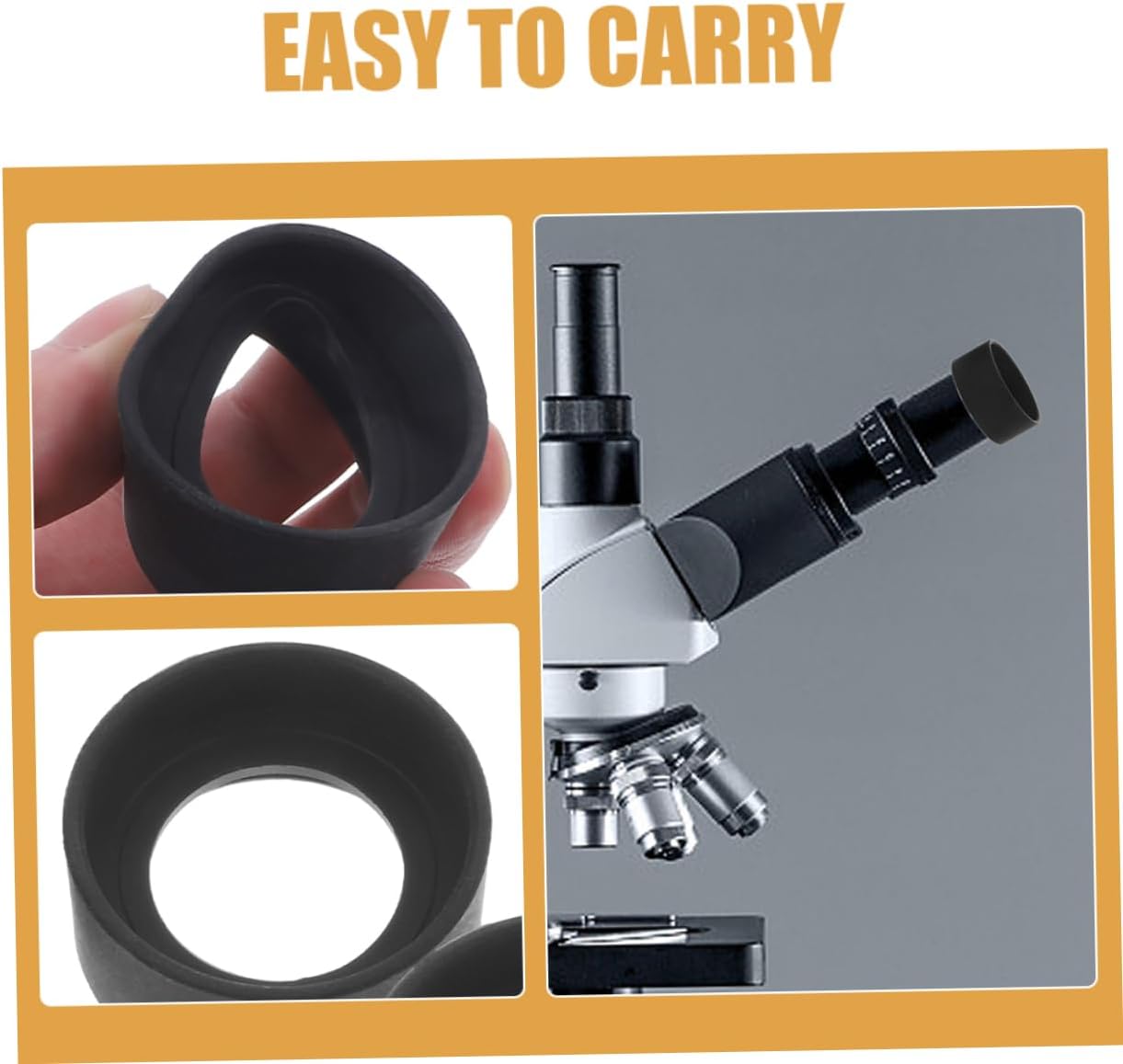 KALLORY 4pcs Microscope Rubber Eyepiece Covers Easy to Install for Viewing Compatible Models and Convenient Microscope Accessories