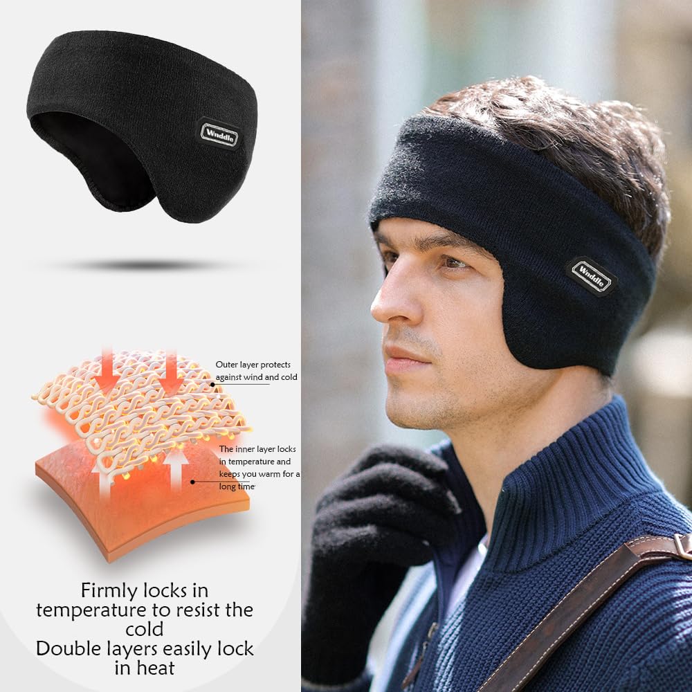 Ear Warmers Headband, Winter Ear Covers, Cold Weather Headbands, Ski Sport Headband for Men & Women, for Ski Running Cycling Workout - Image 2