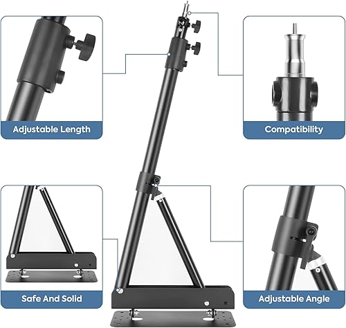 Miniatura 4 de Brazo triangular de montaje en pared rotación flexible de 180 para fotografía luz estroboscópica monolight softbox paraguas reflector y anillo de