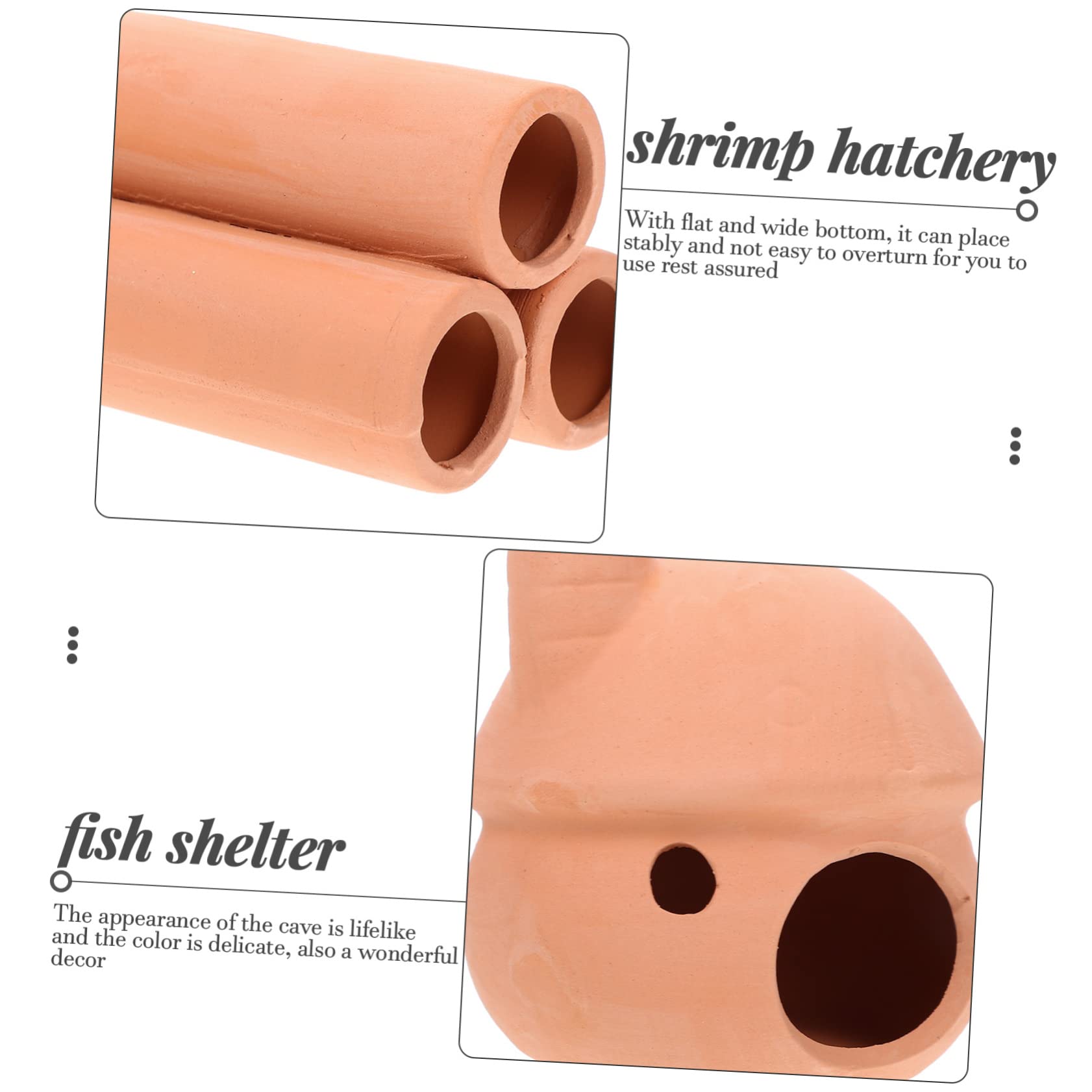 BESPORTBLE 5 Juegos Olla De Barro del Tanque De Peces Accesorios para Peceras Peces De Acuario Adornos Acuario Peceras para Peces Adorno De Escondite De Acuario Refugio De Peces 2 Piezas * 5