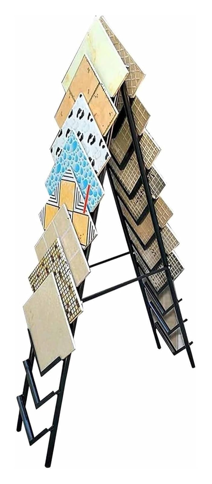 Metallständer mit Kartenfächern, Standfliesen, großes Format, Tellerhalter, Ständer für Geschäft, Ausstellungshallen