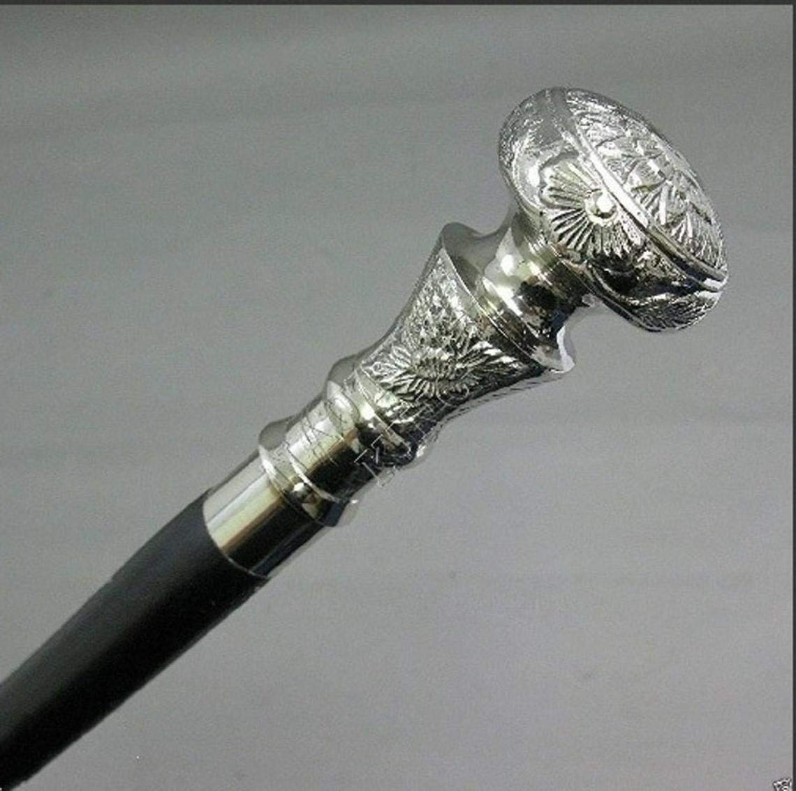 Set di 3 bastoni da passeggio in stile antico, con manico in ottone vintage, bastoncini da passeggio vittoriani, bacchette in legno, bastoncini da trekking regalo