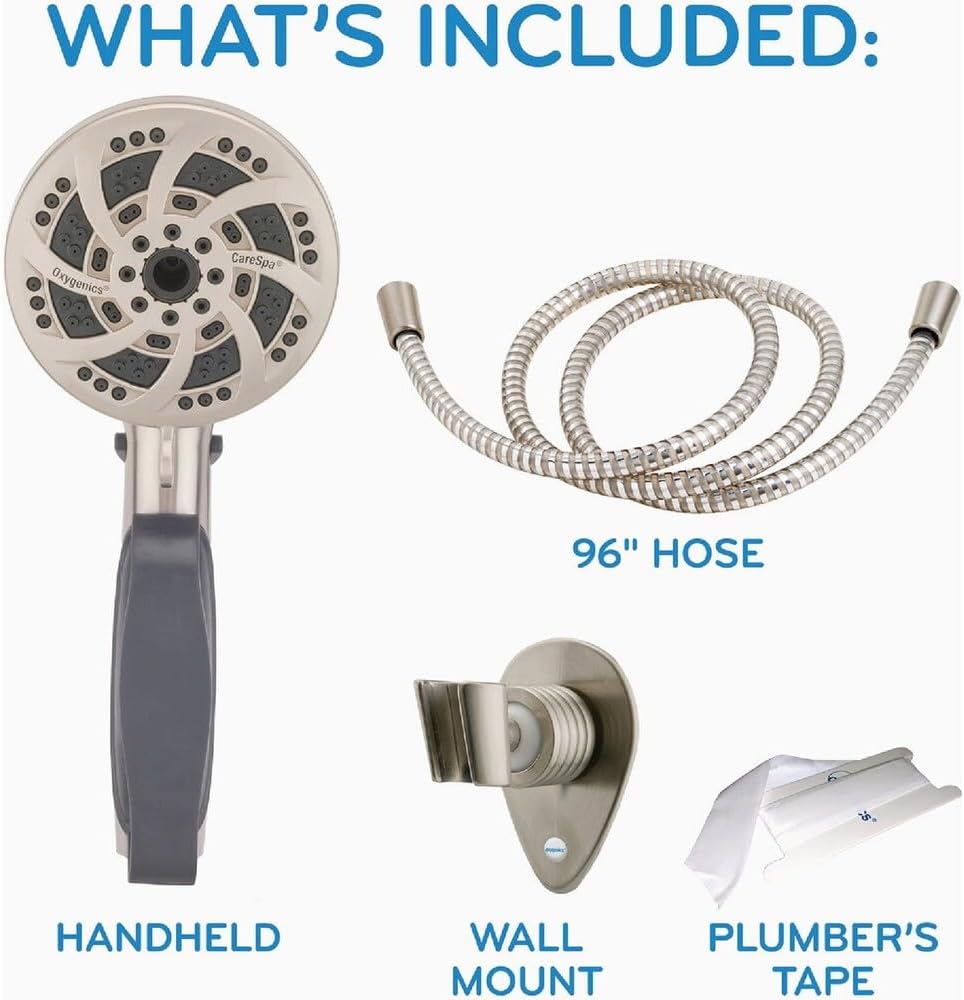 Oxygenics CareSpa Brushed Nickel Handheld Shower Head 1.8-GPM (6.8-LPM)