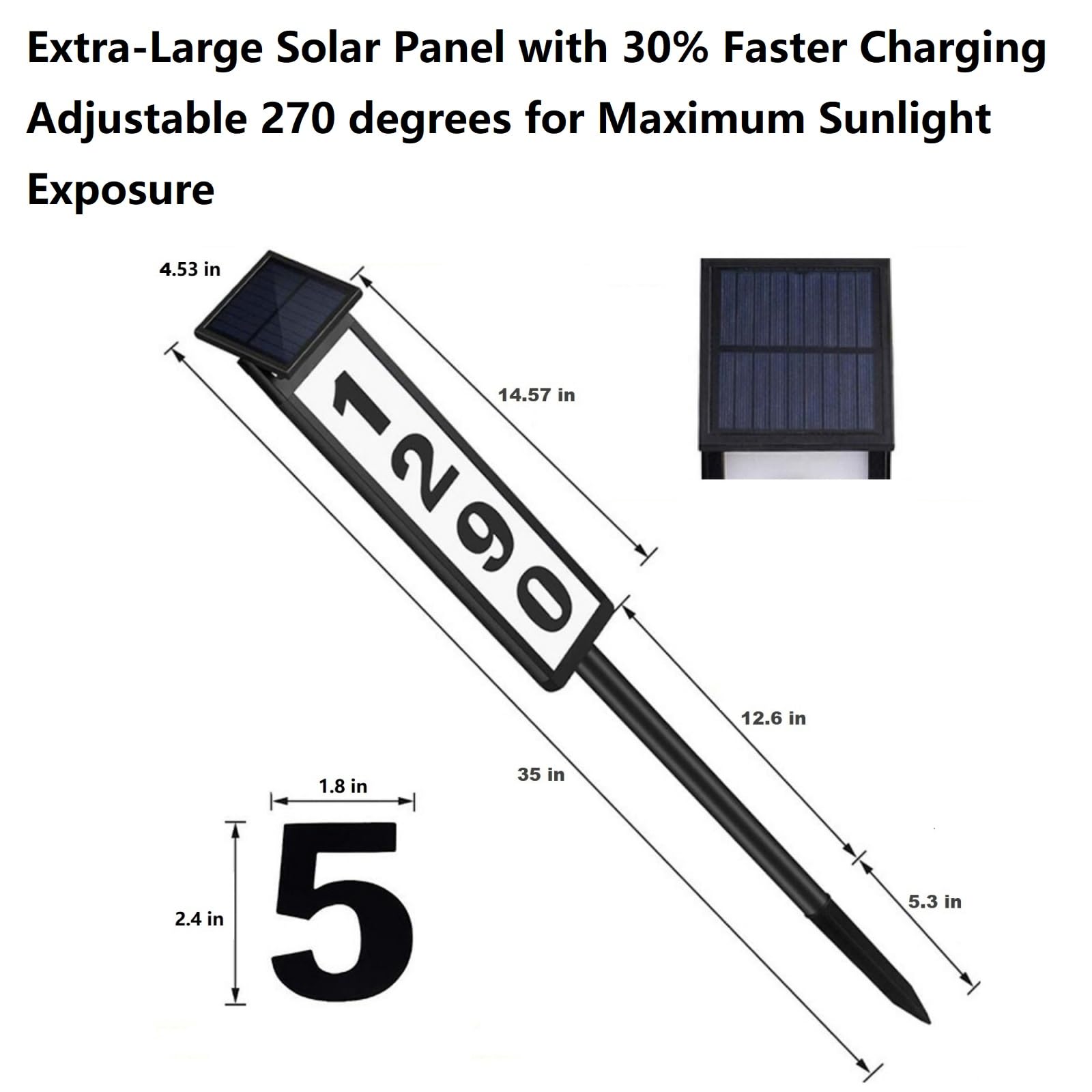LED Solar Adressschild Beleuchtete Hausnummern Wasserdichte Outdoor Plaque