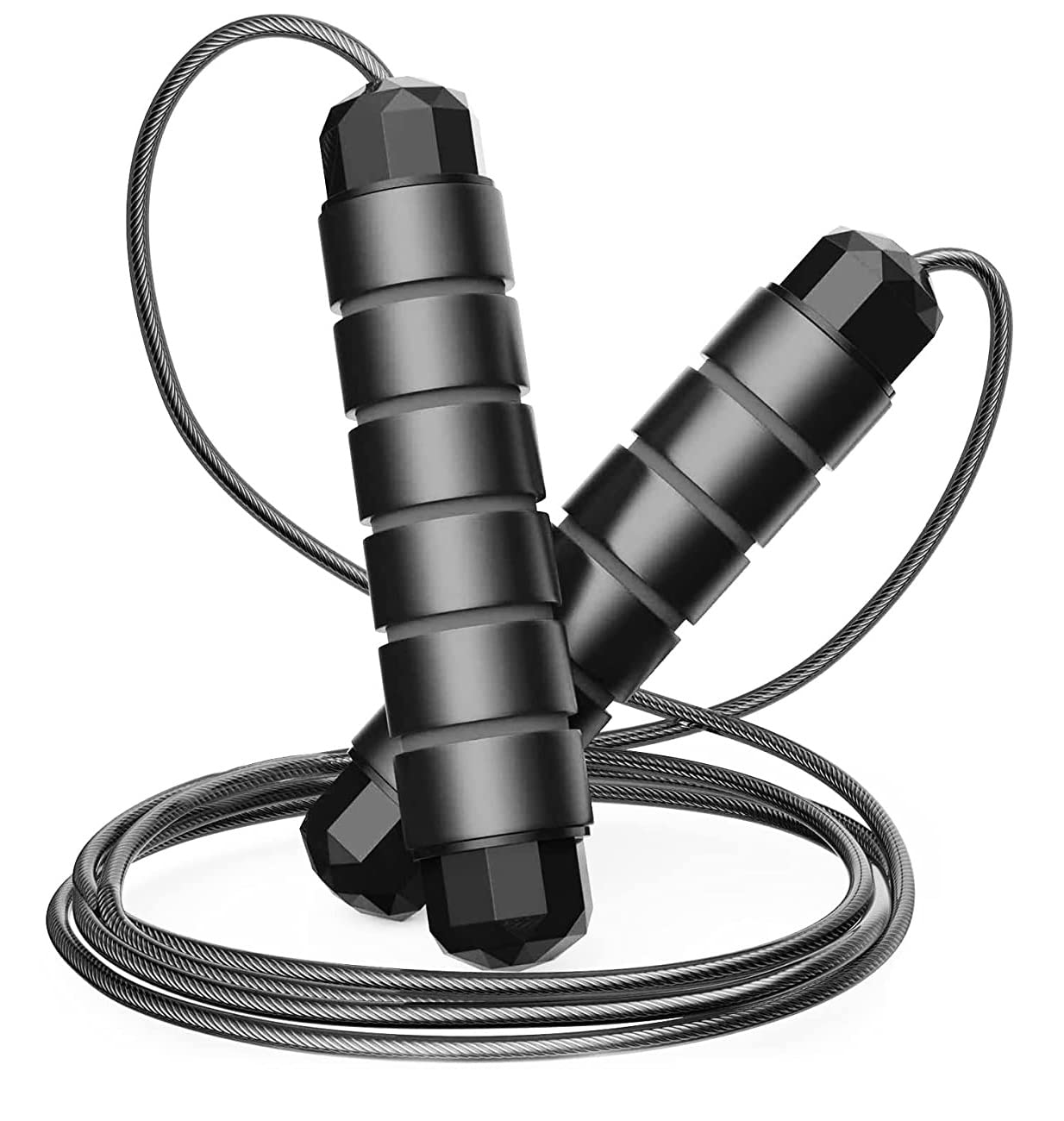 Adjustable Steel Jumping Skipping Rope Cable with Ball Bearings for Women, Men, and Kids