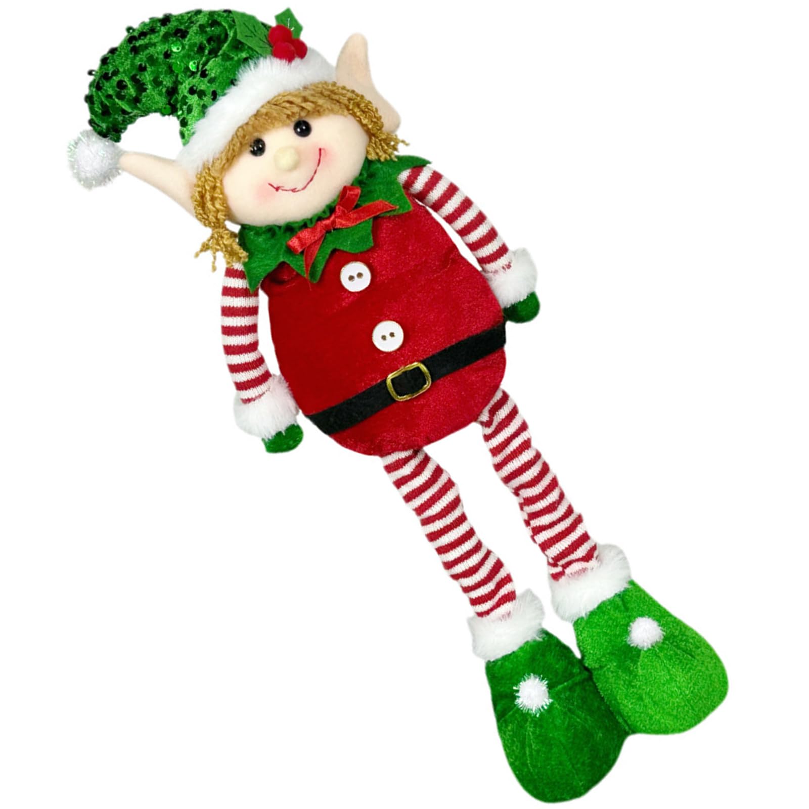 Kalttoy Stretchable Plush Doll Ornament Height Adjustable Telescoping Plush Figure Christmas Decoration for Living Room Bedroom Christmas Doll Decoration