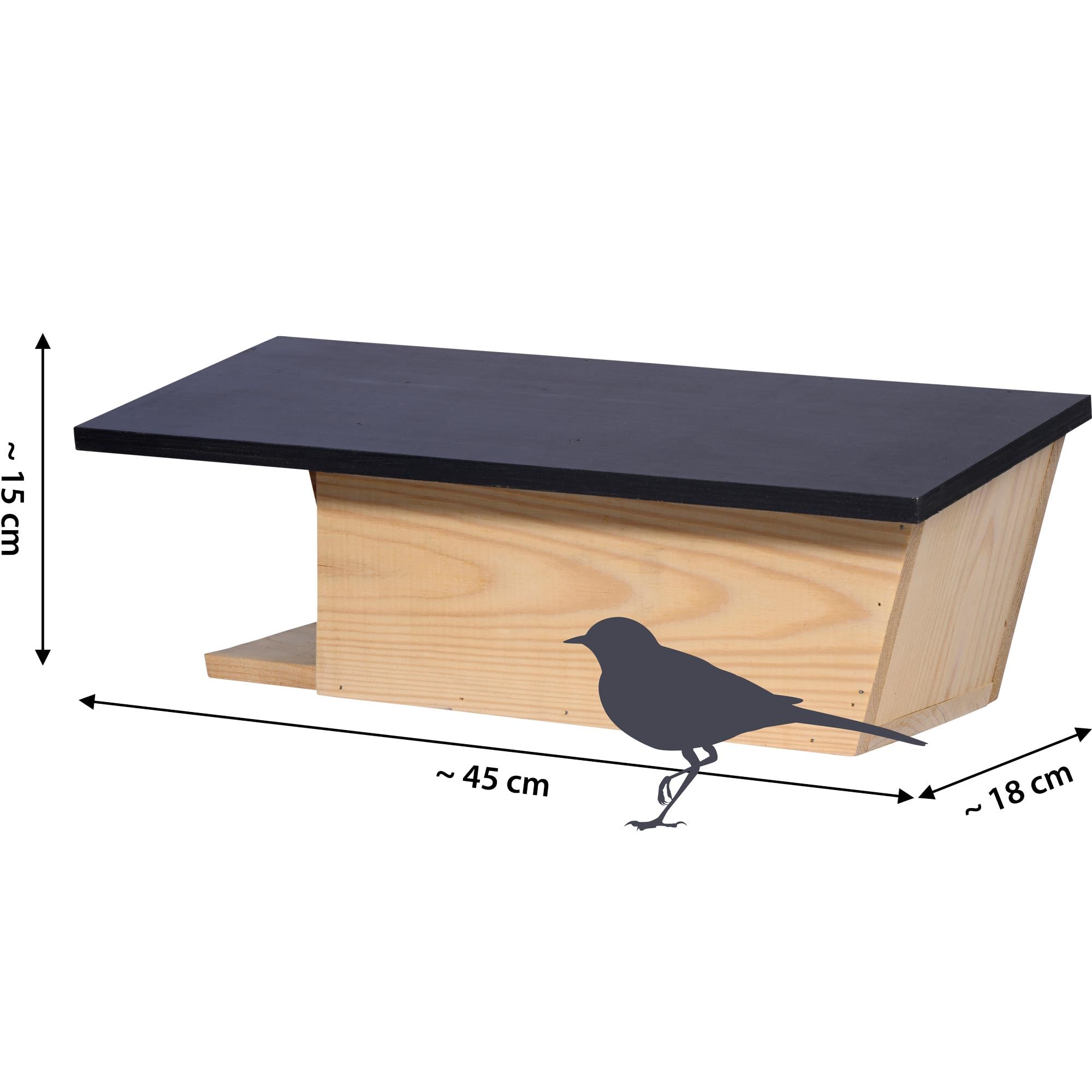 dobar® Caja Nido Especial para lavanderas – Ayuda Especial para Colocar – 45 x 18 x 15 cm – Pino – Marrón Oscuro
