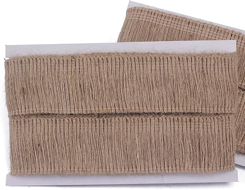 Miniatura 6 de Encaje de yute con flecos de arpillera, 1 pulgada de ancho, 5 yardas de largo, para ropa, accesorios, vestido de boda latino y decoración de lámpara