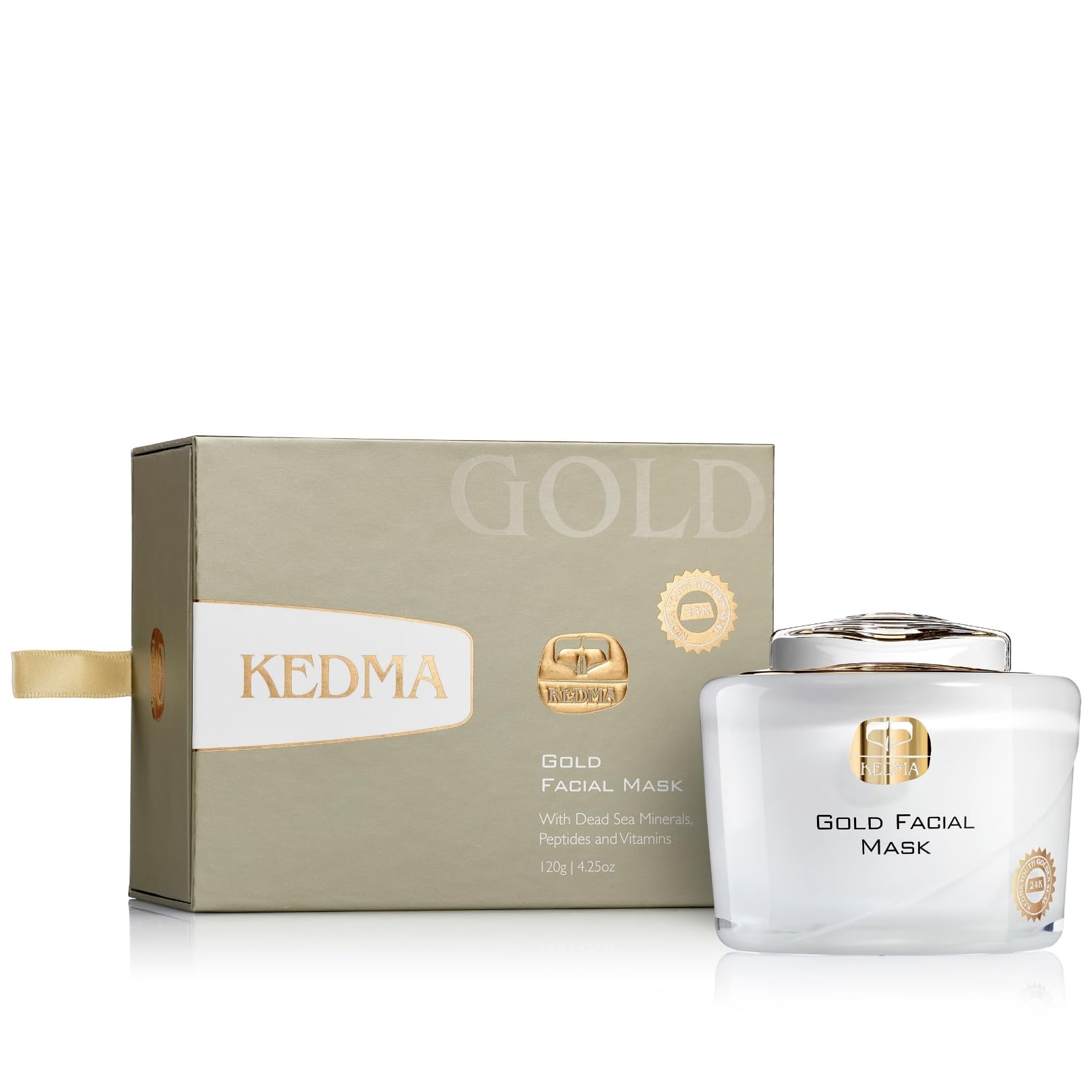 Kedma - Masque Visage à l'Or 24K et Minéraux de la Mer Morte - Régénérant et Éclatant - 120g