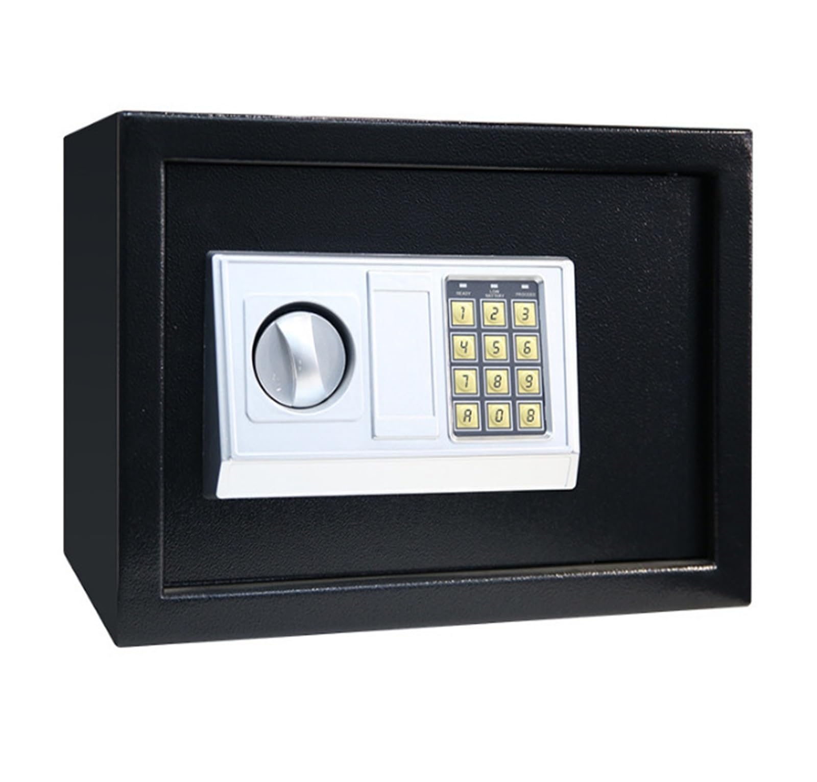 Mini coffre-fort numérique en acier - Tirelire - Petit coffre-fort domestique avec mot de passe - Coffre-fort sécurisé pour garder de l'argent liquide, des bijoux, des documents (noir-lar)