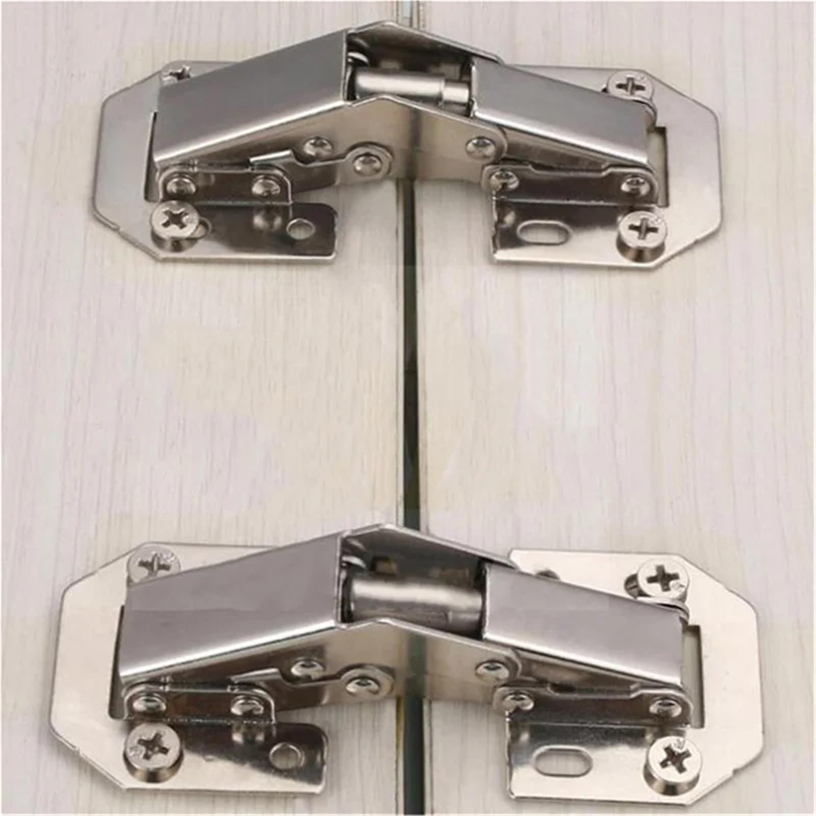Zawiasy meblowe 90 stopni z cichym domykiem – Zawiasy hydrauliczne do drzwi szafek bez wiercenia, ze śrubami – Okucia meblowe(3in10pcs)